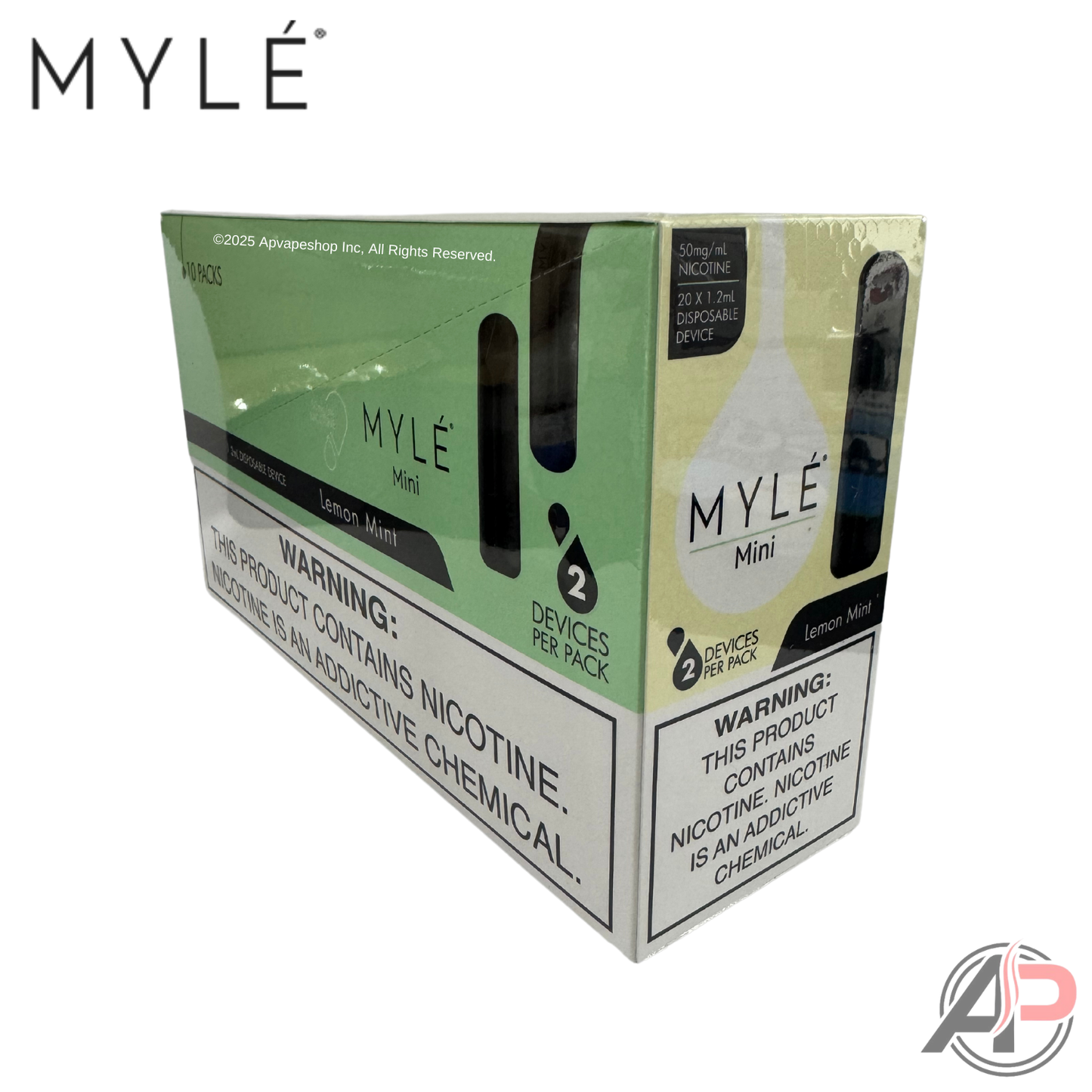 Myle Mini Disposable Vape Device Wholesale Box Lemon Mint