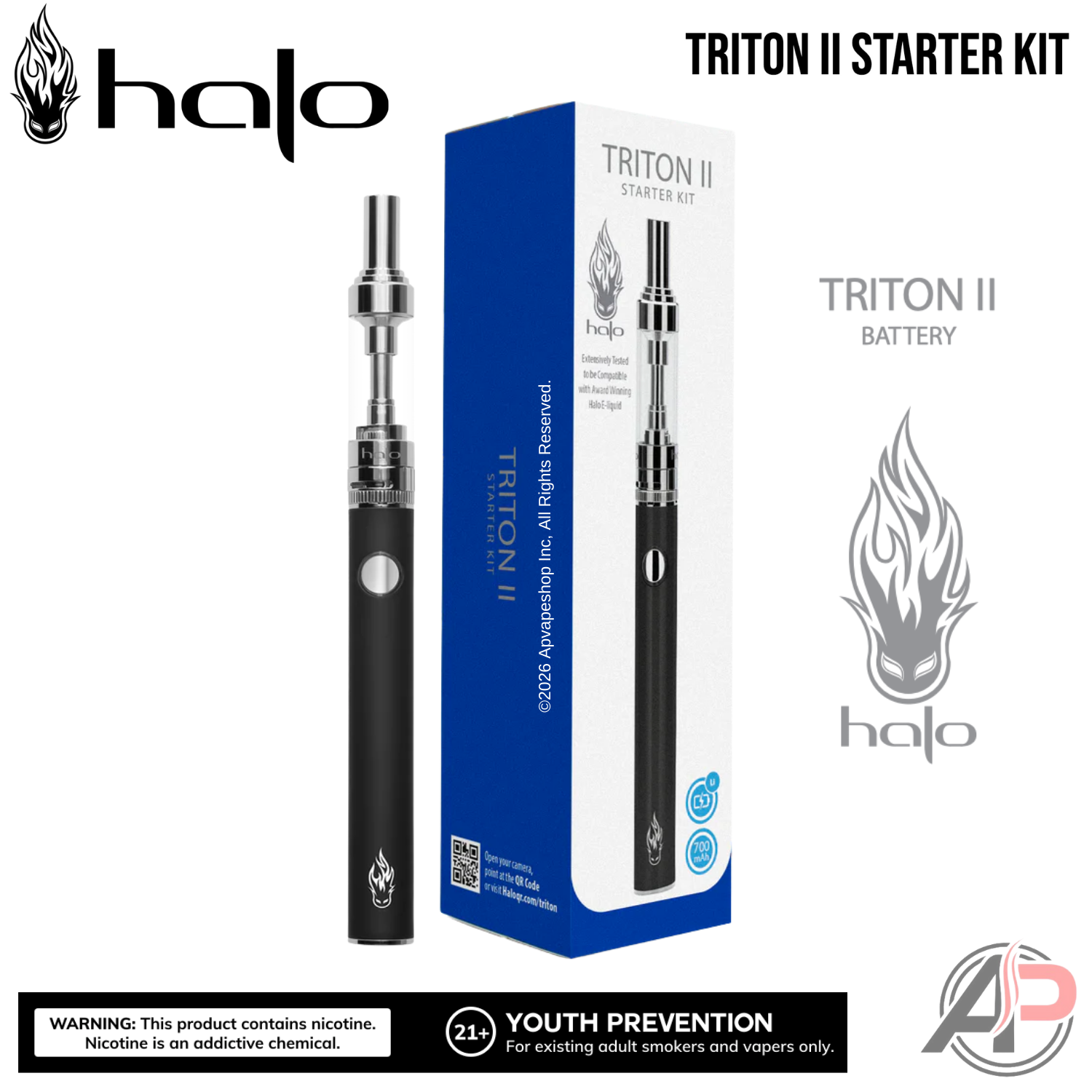 Halo Triton II Starter Kit Device Vape Battery Apvs Halo Triton II Starter Kit Device Vape Battery Apvs