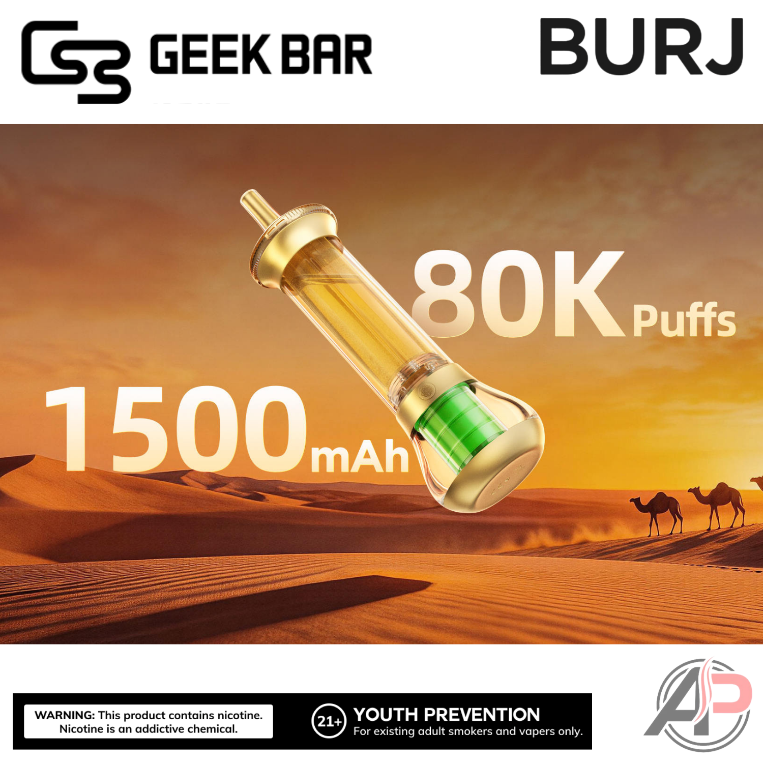 Geek Bar Burj 80K Puffs Hookah Disposable Vape Device