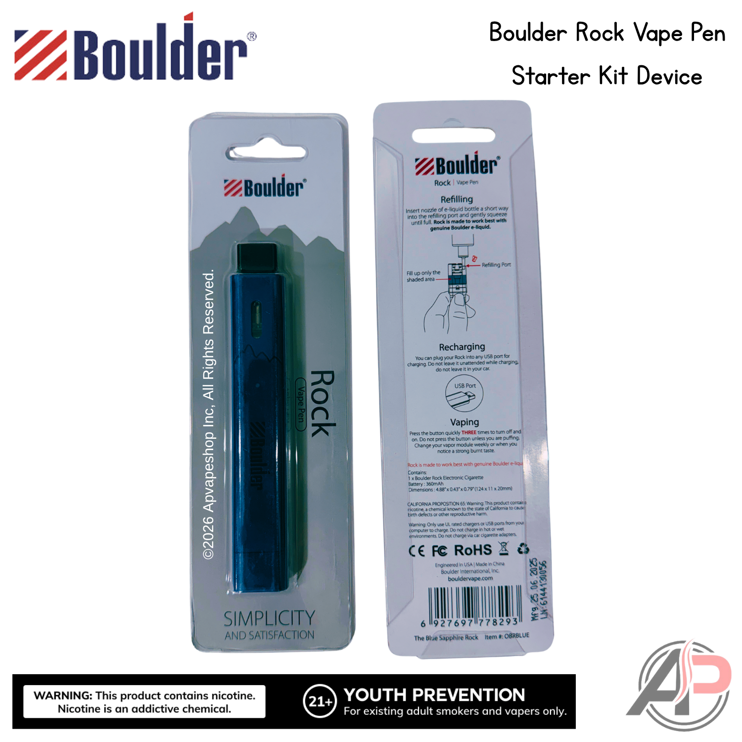 Boulder Rock Vape Pen Starter Kit Device Apvs Boulder Rock Vape Pen Starter Kit Device Apvs
