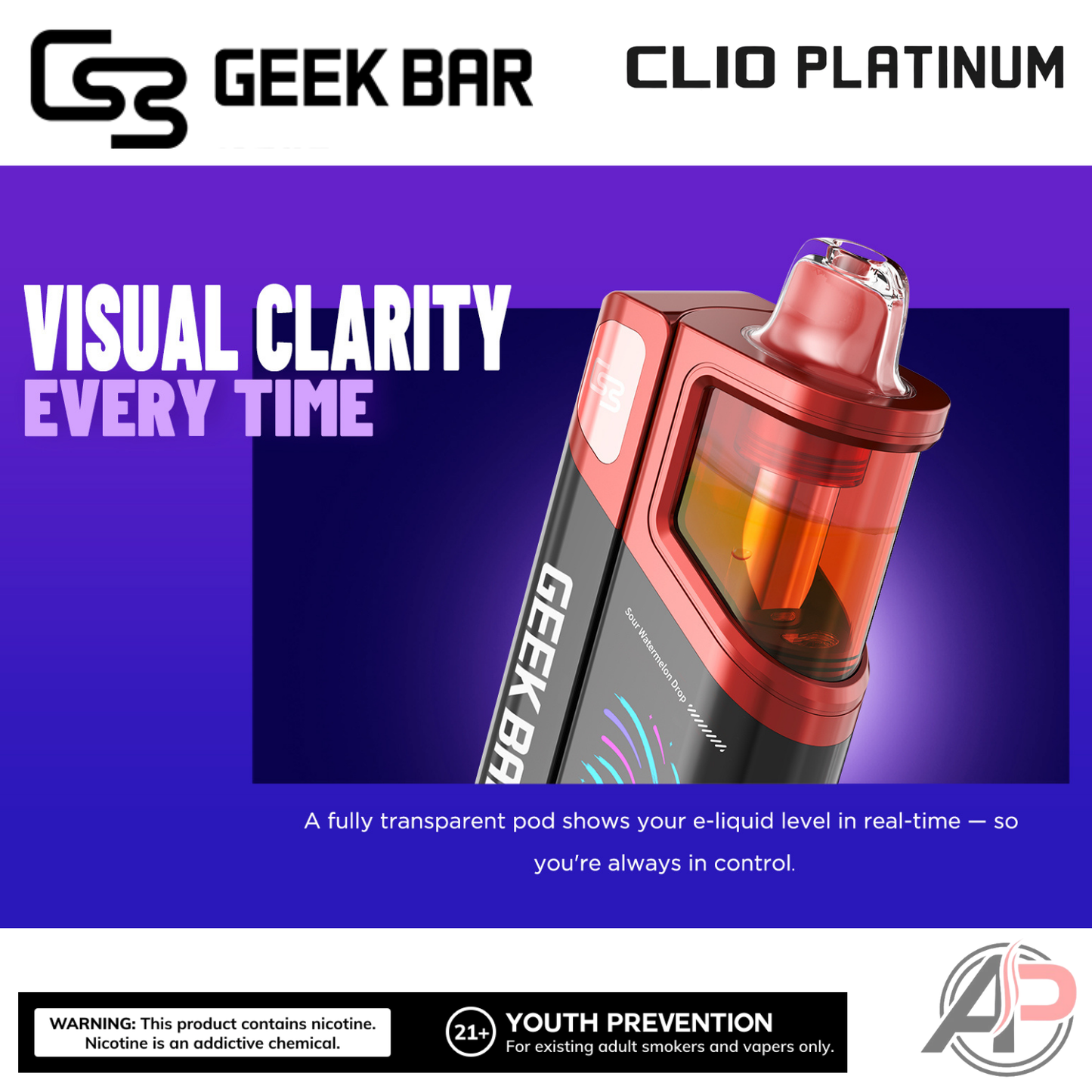 Geek Bar Clio Platinum 50,000 Puffs Disposable Vape Device Kit