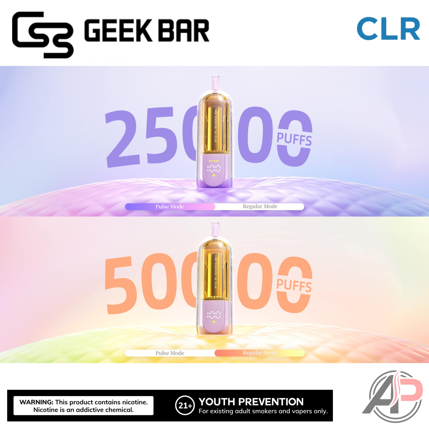 Geek Bar CLR 50,000 Puffs Disposable Vape Device Apvs Geek Bar CLR 50,000 Puffs Disposable Vape Device Apvs