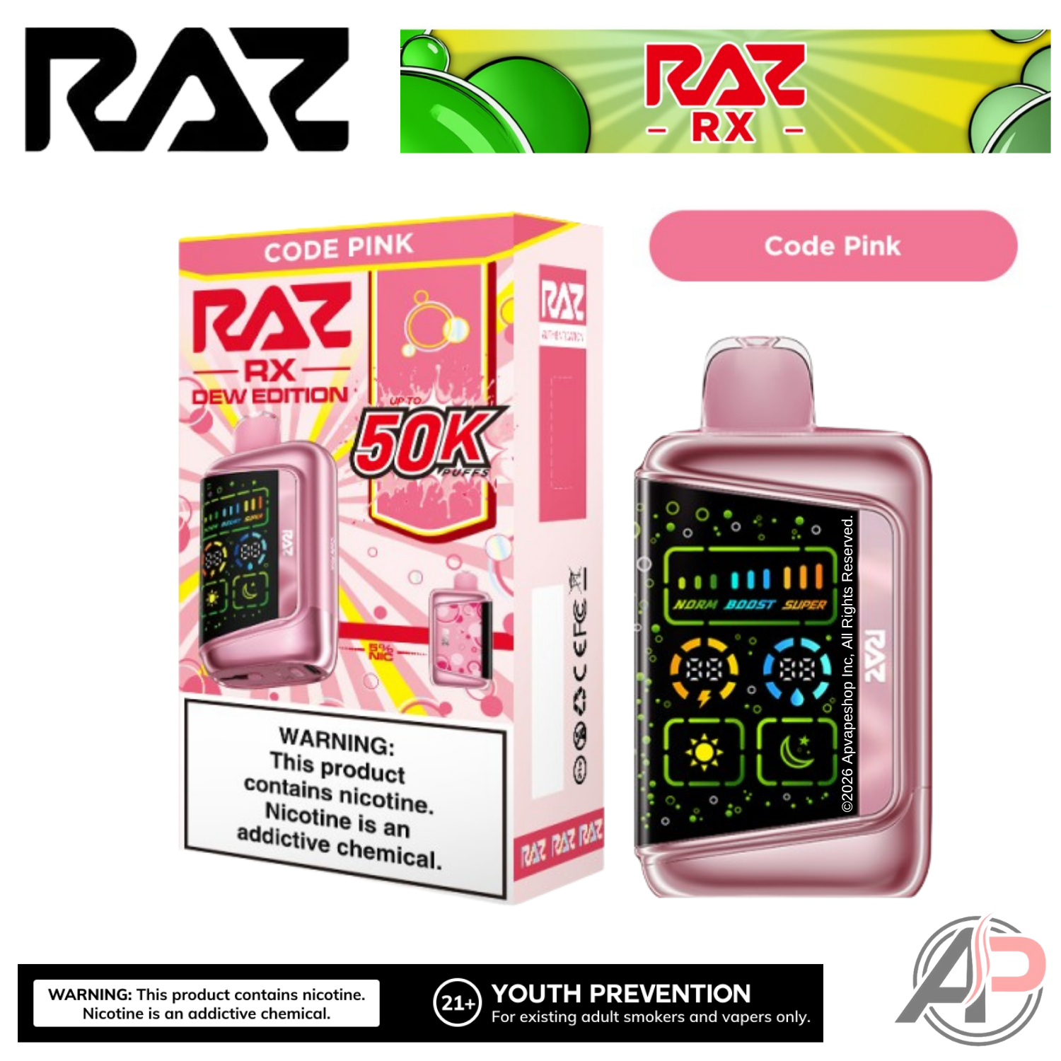 Raz RX50k Puffs Disposable Vape Device Apvs Raz RX50k Puffs Disposable Vape Device Apvs
