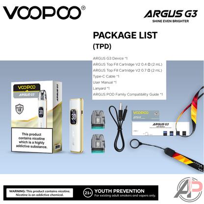Voopoo Argus G3 30w Pod System Starter Kit Device