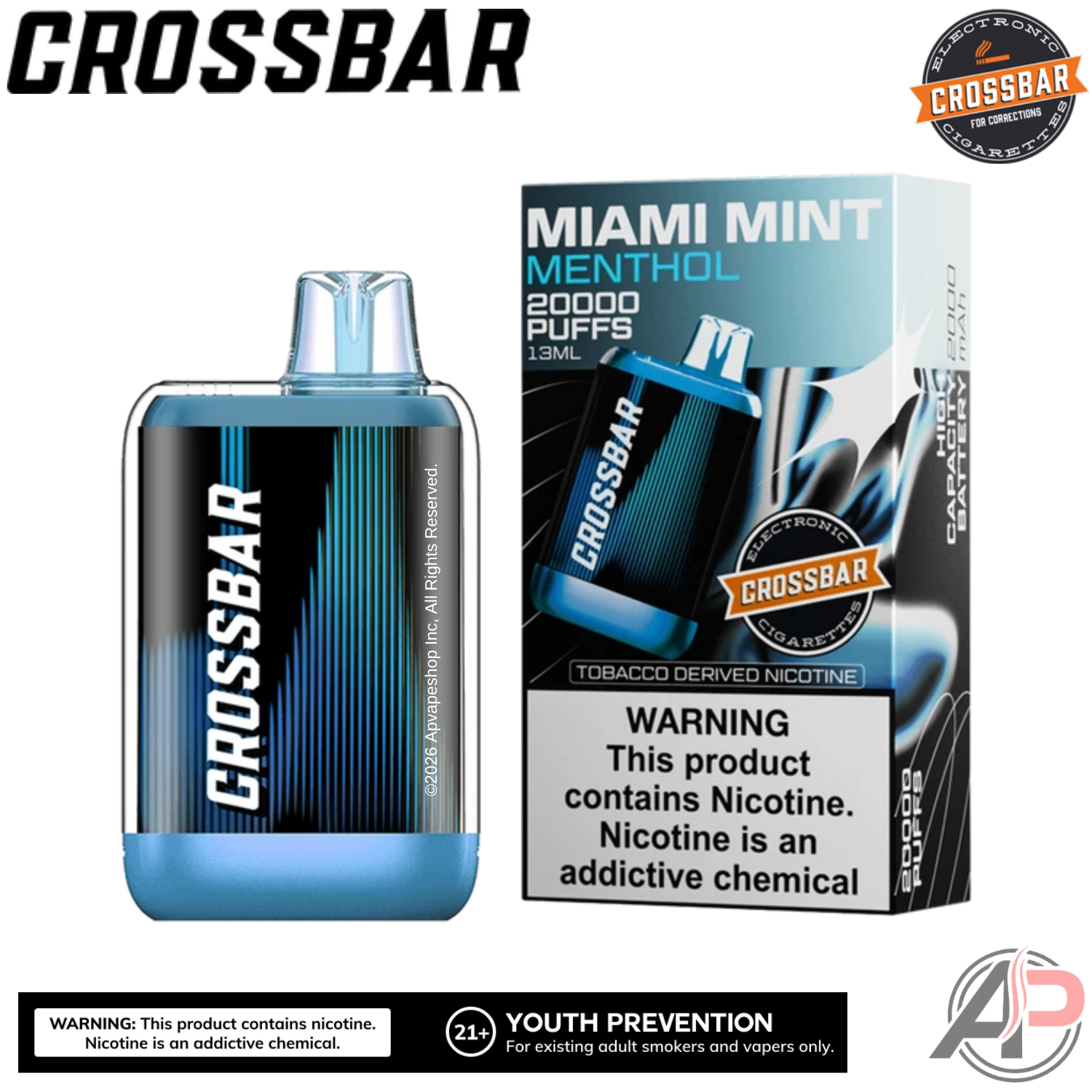 Crossbar 20,000 Puffs Disposable Vape Device Apvs Crossbar 20,000 Puffs Disposable Vape Device Apvs