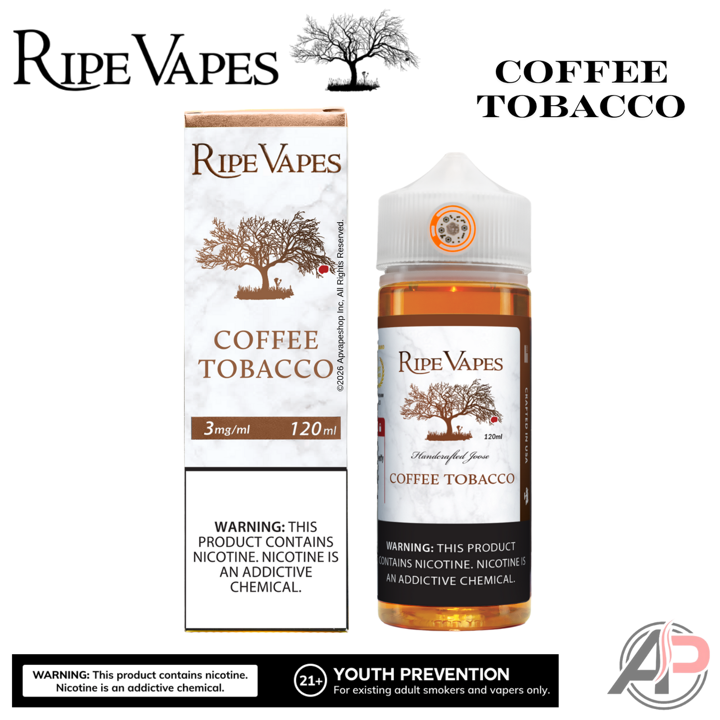 Ripe Vapes Coffee Tobacco E-Liquid 120mL