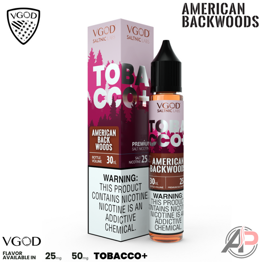 VGOD Tobacco Plus American Backwoods 30mL Salt Nic