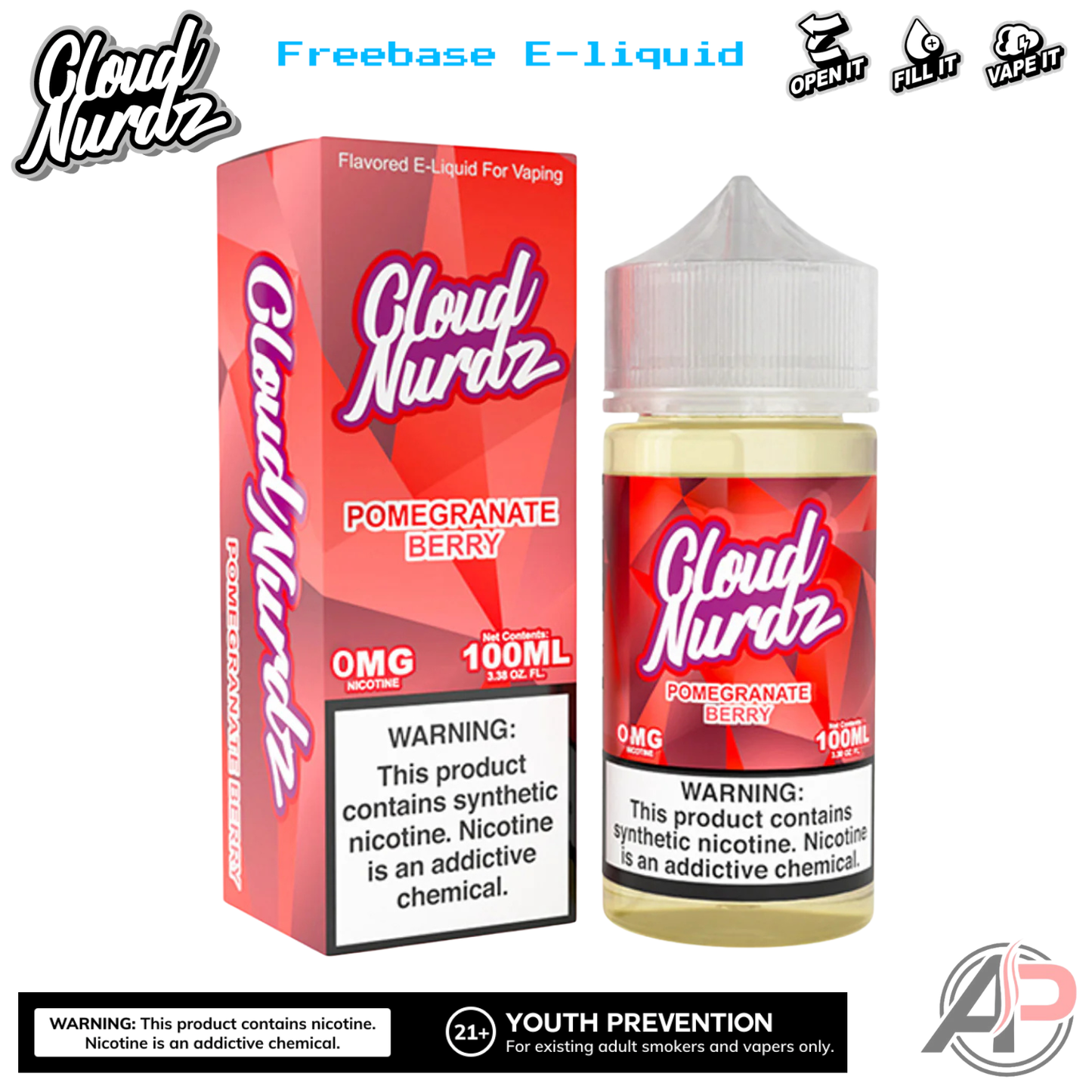 Cloud Nurdz Pomegranate Berry E-Liquid 100mL
