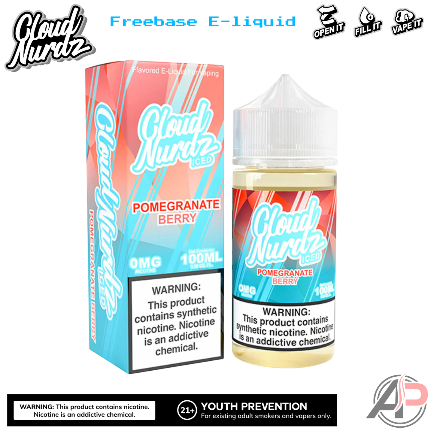 Cloud Nurdz Pomegranate Berry Iced E-Liquid 100mL