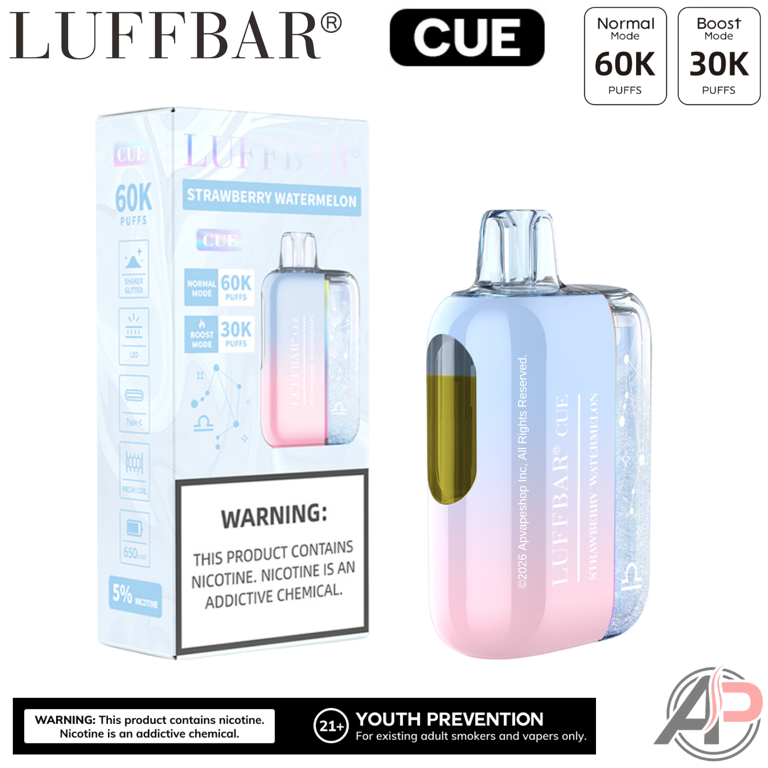 LuffBar Cue 60,000 Puffs Disposable Vape Device Apvs LuffBar Cue 60,000 Puffs Disposable Vape Device Apvs
