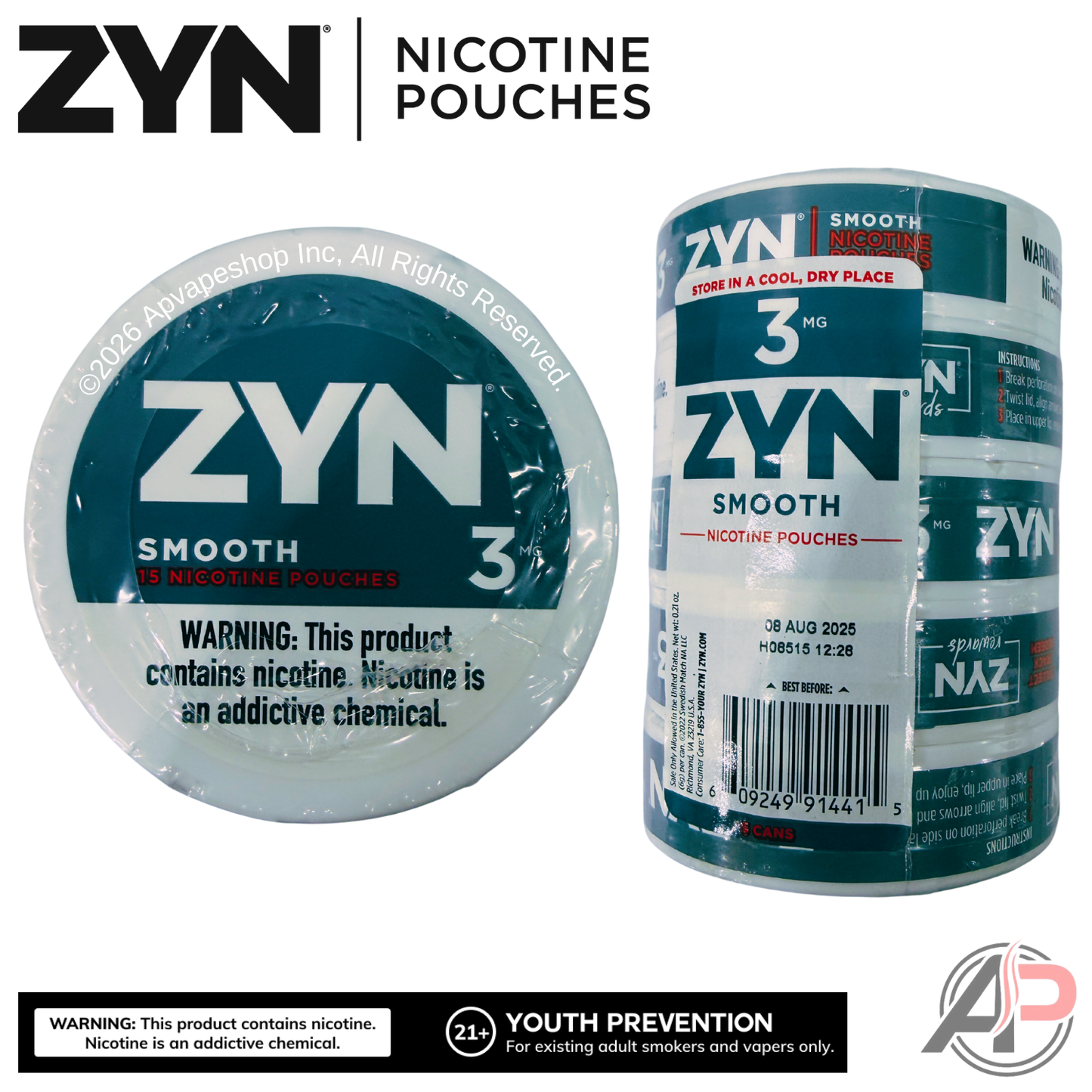 Zyn Nicotine Pouches Smooth 3mg