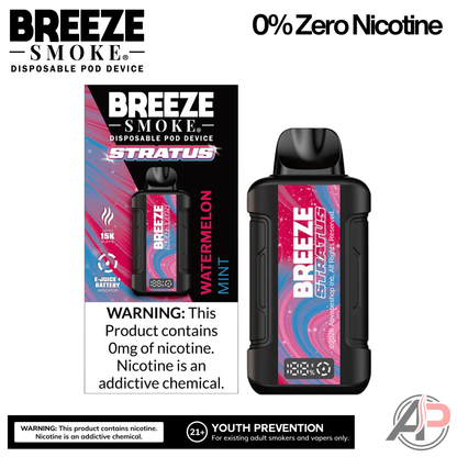 Breeze Smoke Stratus 15k Puffs Disposable Vape 0% Zero Nicotine