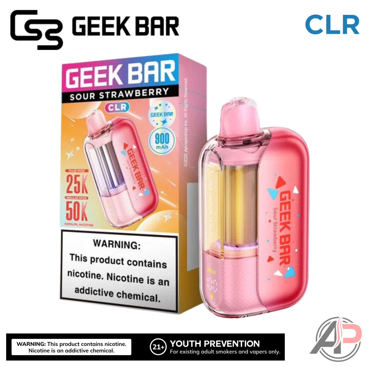 Geek Bar CLR 50,000 Puffs Disposable Vape Device Apvs Geek Bar CLR 50,000 Puffs Disposable Vape Device Apvs