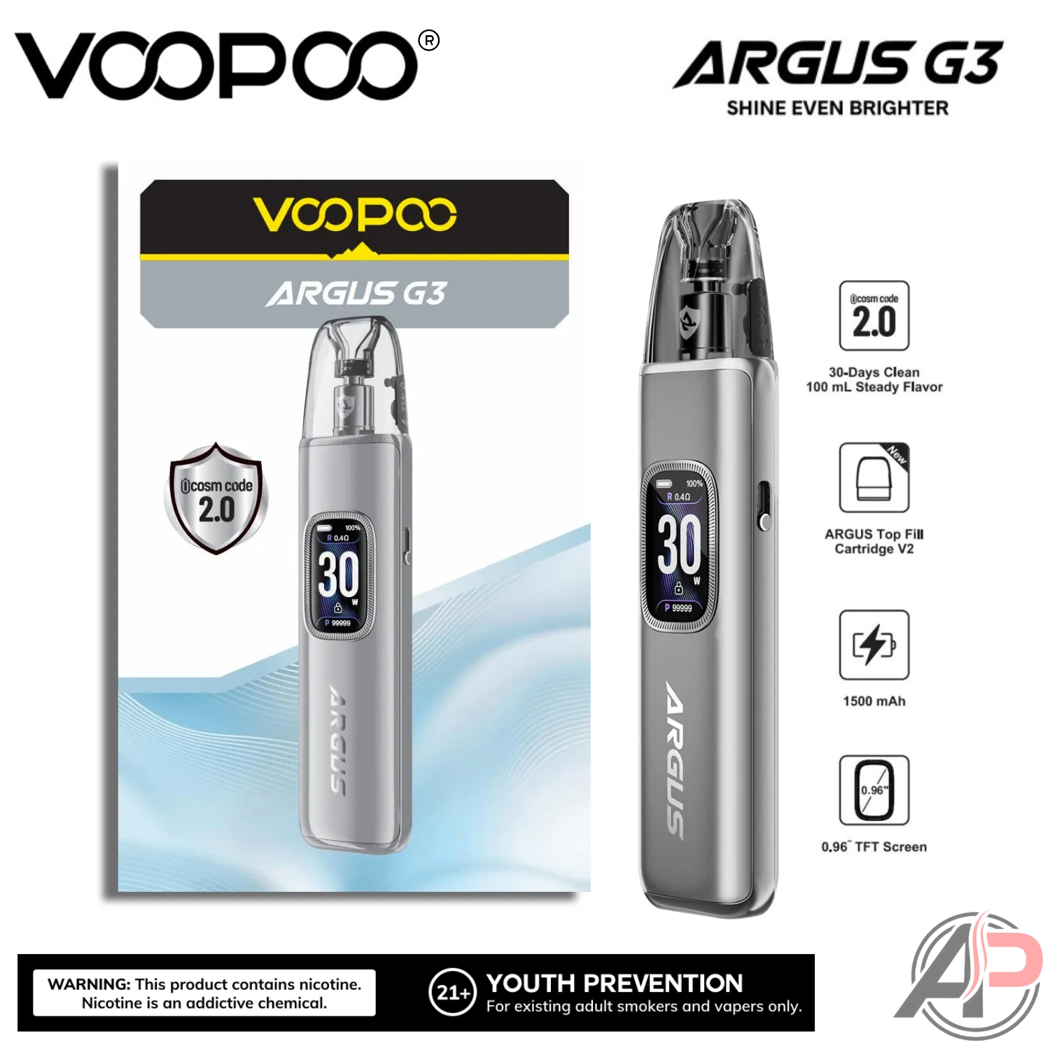 Voopoo Argus G3 30w Pod System Starter Kit Device