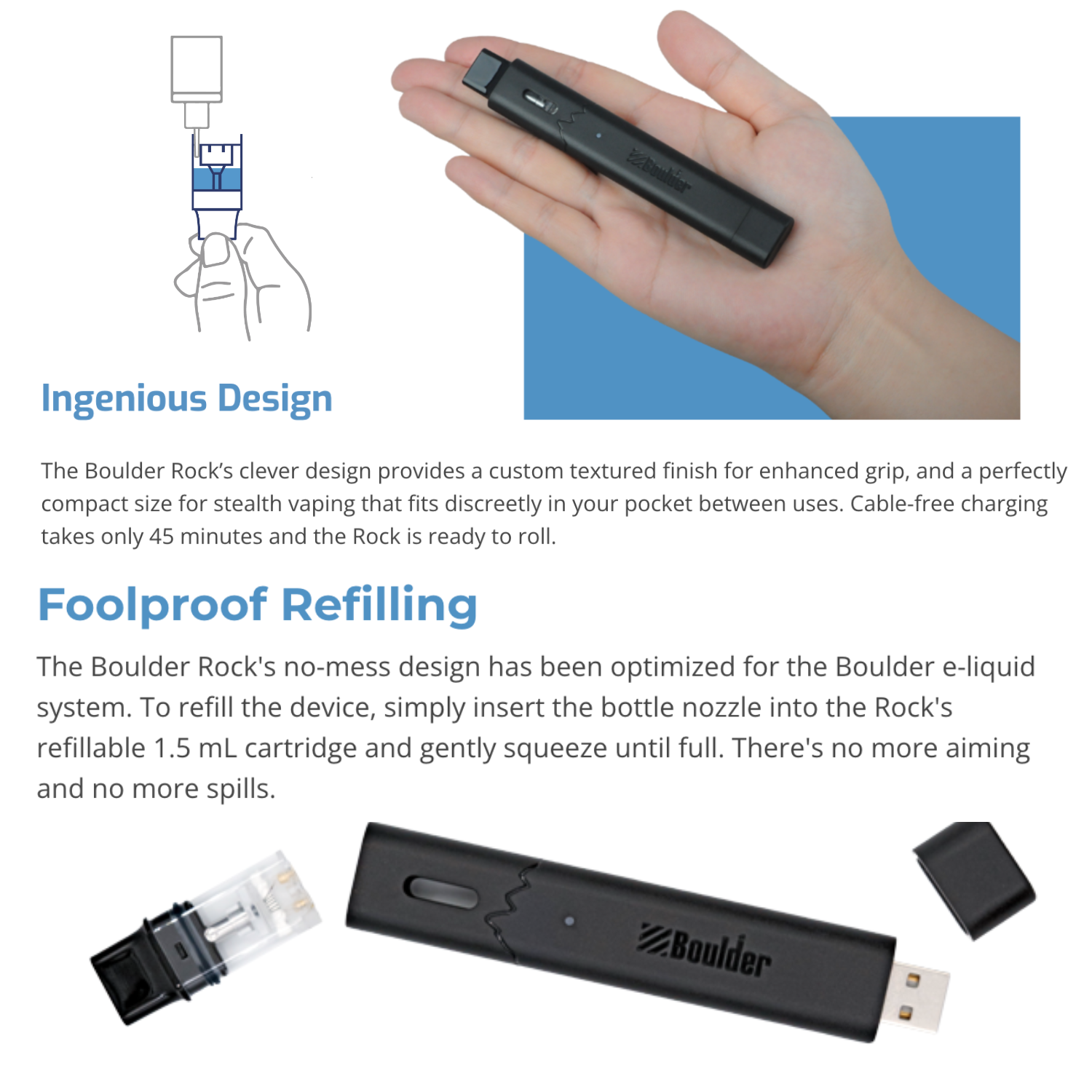 Boulder Rock Vape Pen Starter Kit Device