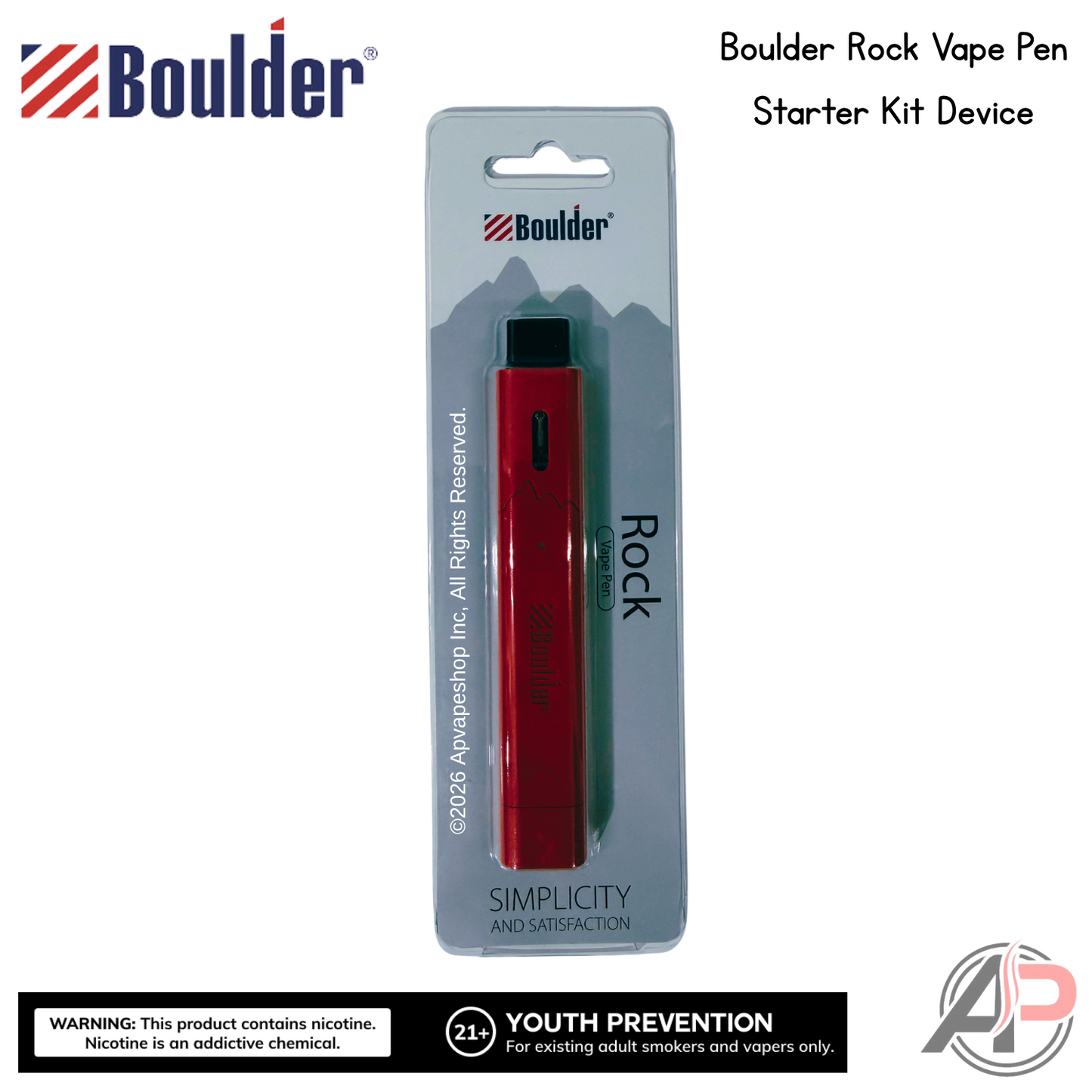 Boulder Rock Vape Pen Starter Kit Device