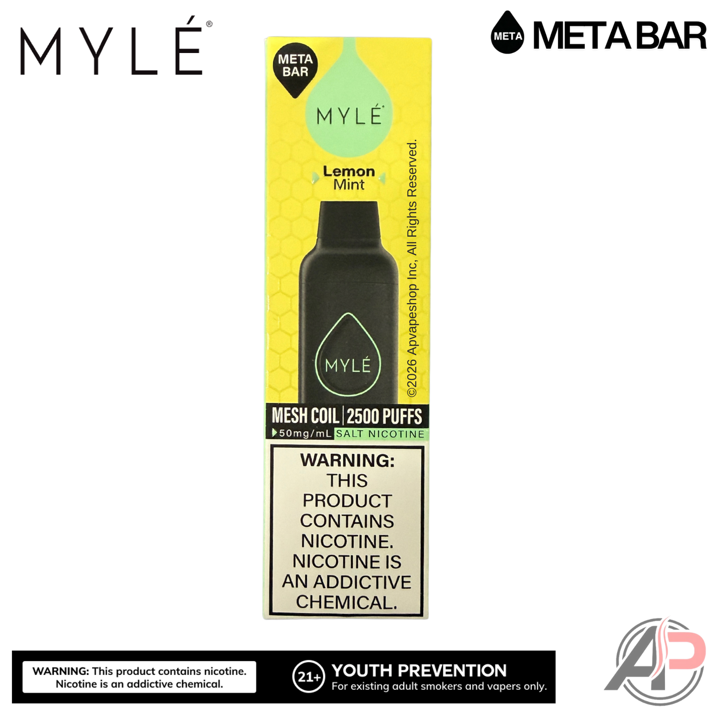 Myle Meta Bar Vape 2500 Puffs Vape Disposable Device