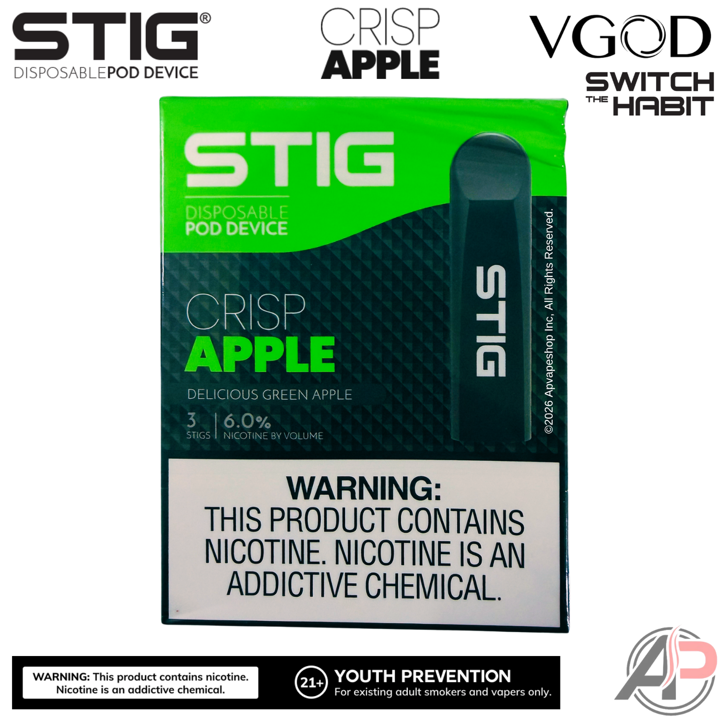Vgod Stig Disposable Vape Device 3 Pack