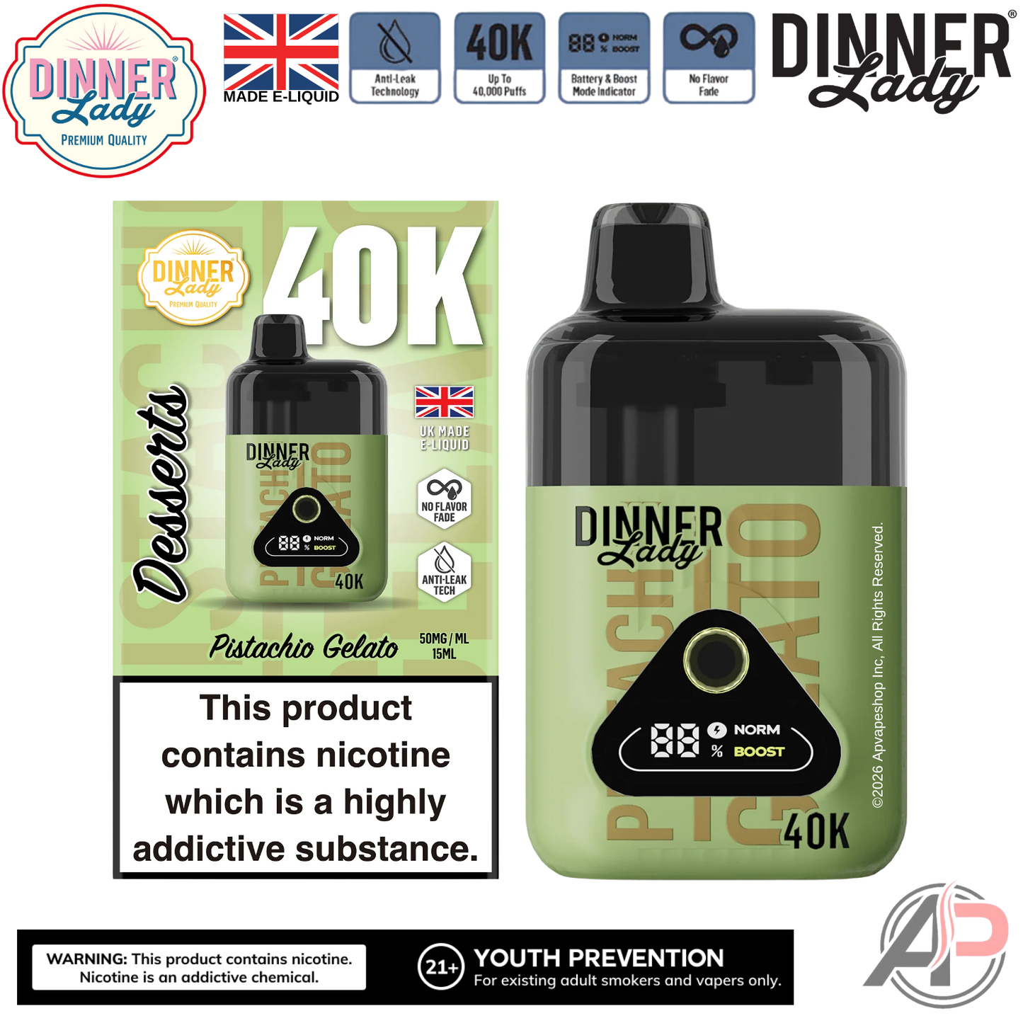 Dinner Lady Desserts 40,000 Puffs Disposable Vape Device