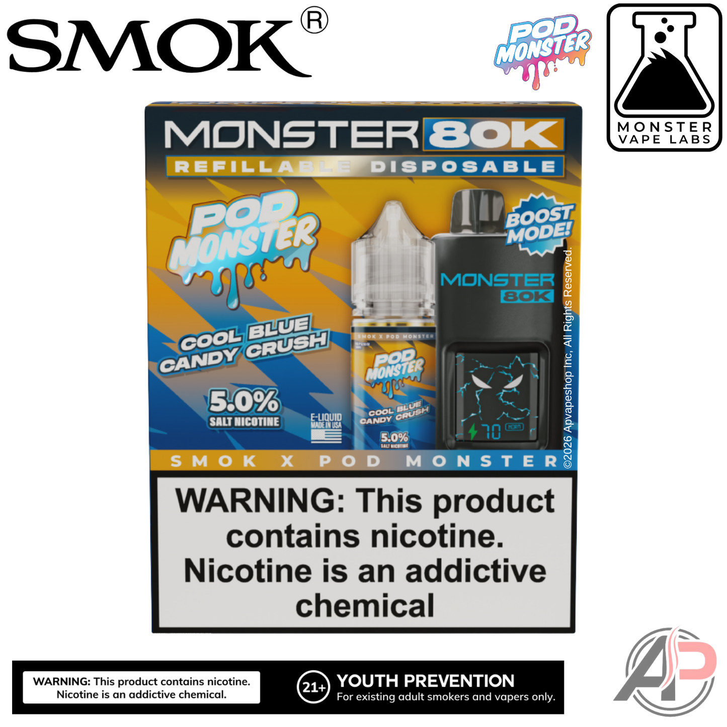 Smok Monster 80k Puffs Refillable Disposable Vape Device