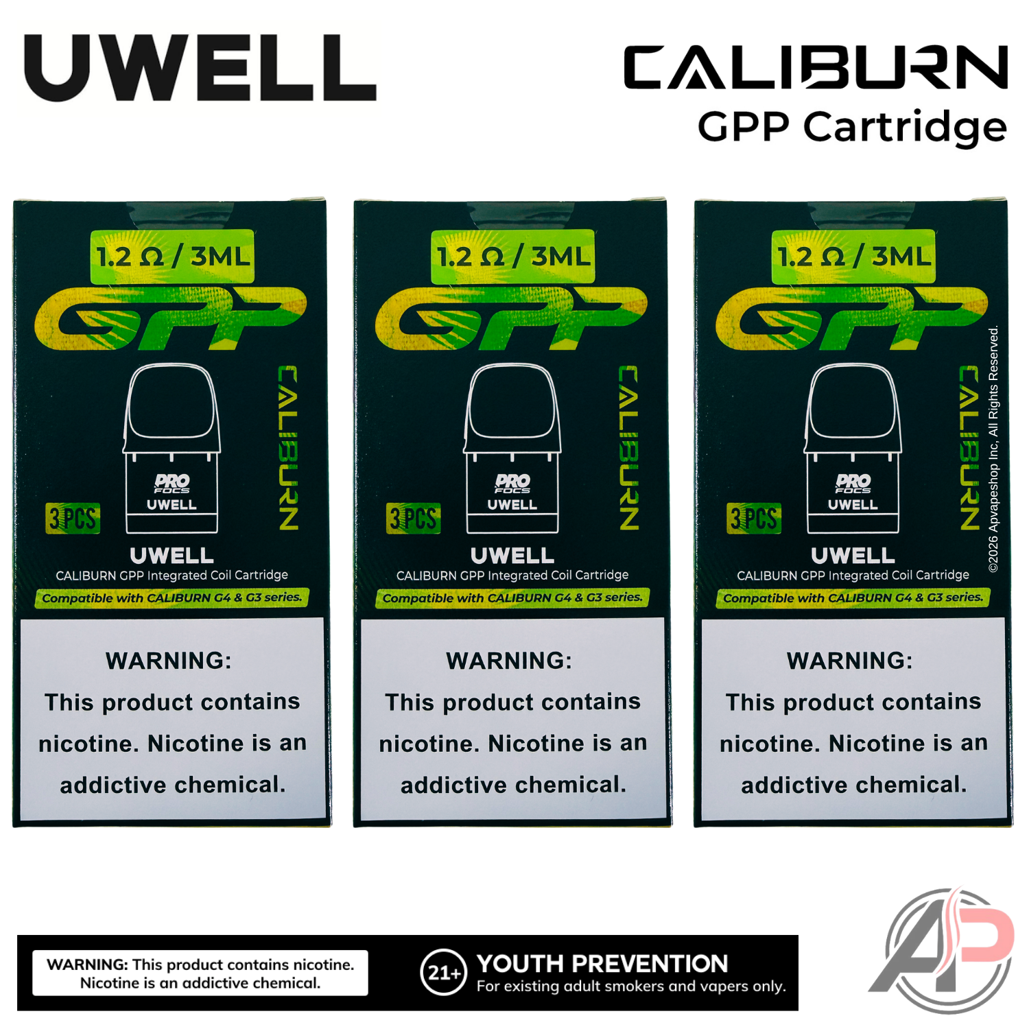 Uwell Caliburn GPP Replacement Pods 3 Pack