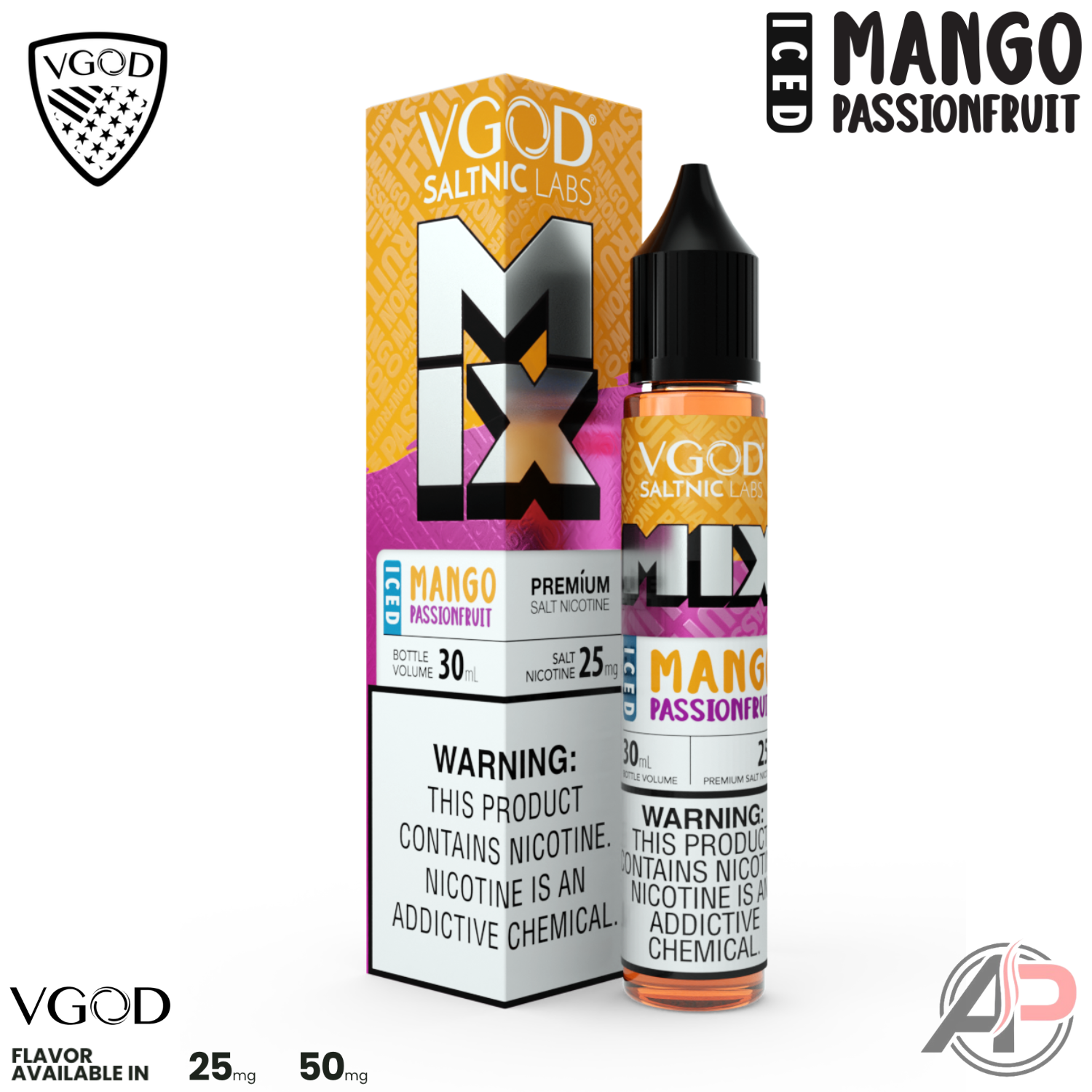 VGOD Mix Iced Mango Passionfruit 30mL Salt Nic Apvs VGOD Mix Iced Mango Passionfruit 30mL Salt Nic Apvs