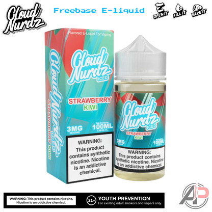 Cloud Nurdz Strawberry Kiwi Iced E-Liquid 100mL