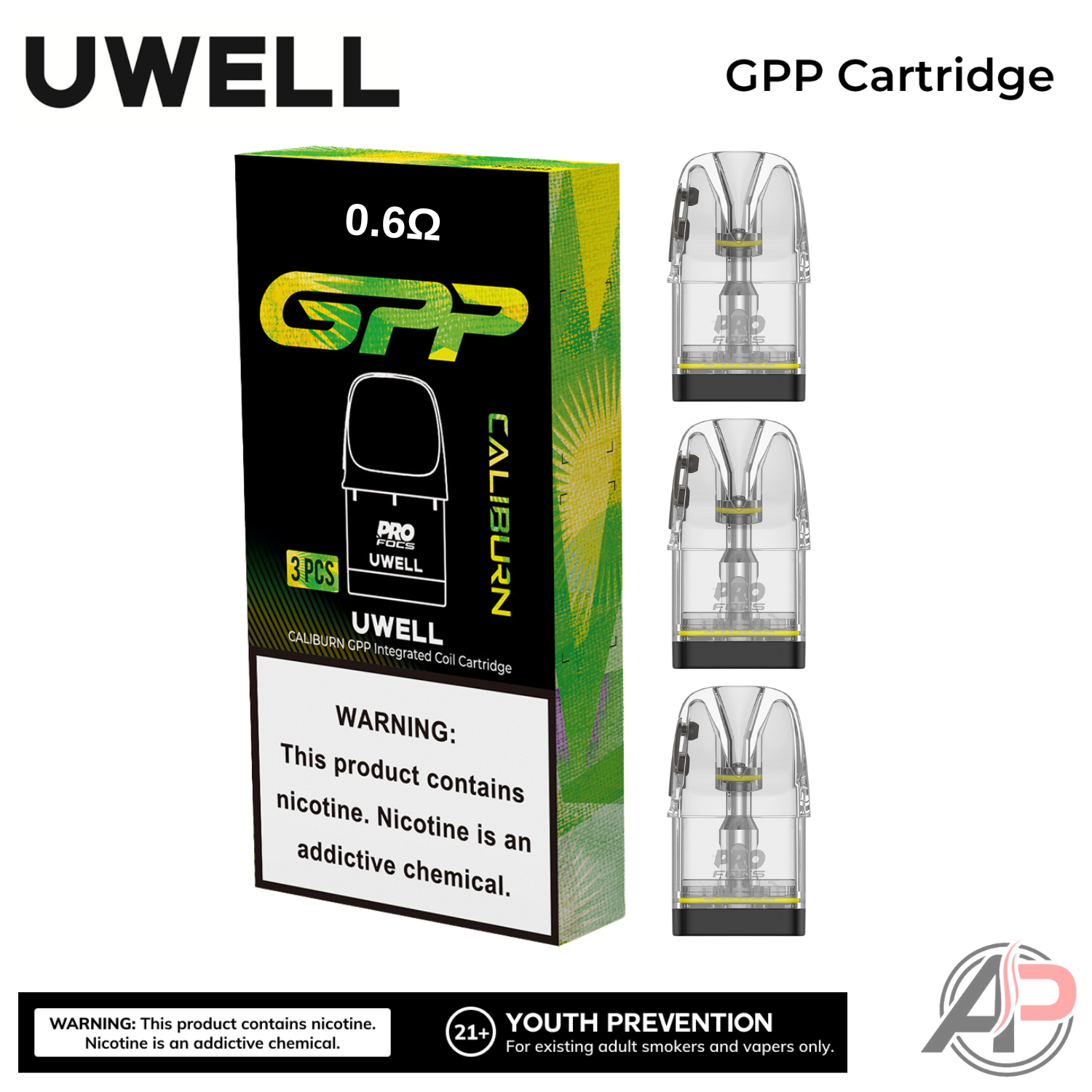 Uwell Caliburn GPP Replacement Pods 3 Pack Apvs Uwell Caliburn GPP Replacement Pods 3 Pack Apvs