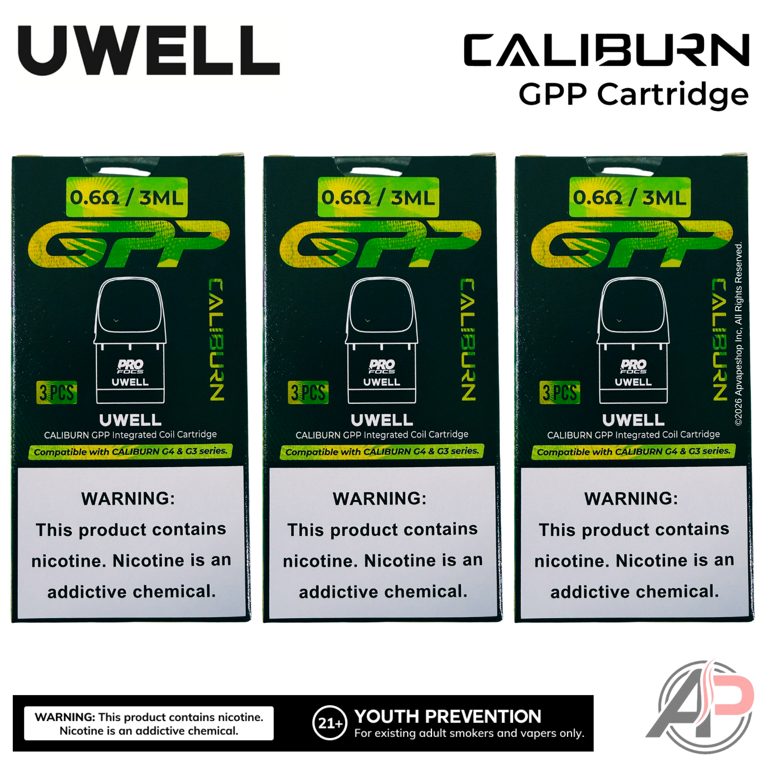 Uwell Caliburn GPP Replacement Pods 3 Pack