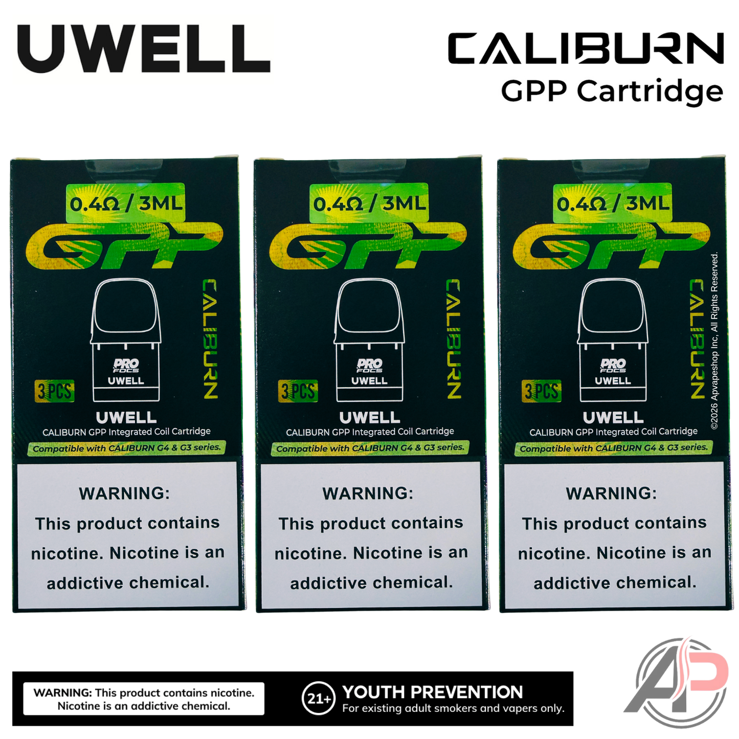Uwell Caliburn GPP Replacement Pods 3 Pack