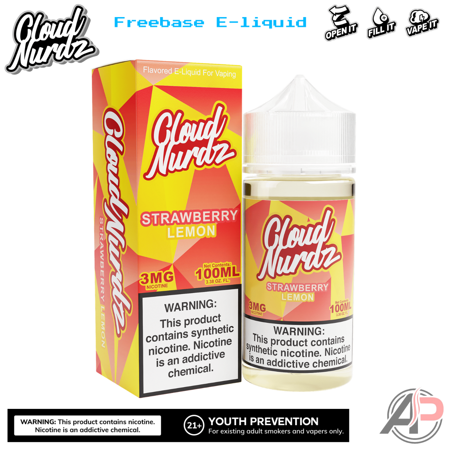 Cloud Nurdz Strawberry Lemon E-Liquid 100mL