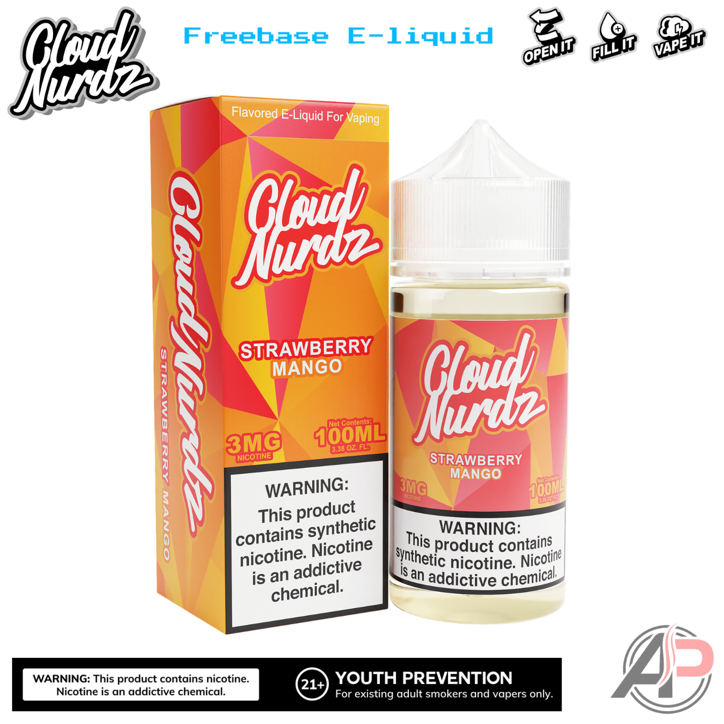 Cloud Nurdz Strawberry Mango E-Liquid 100mL