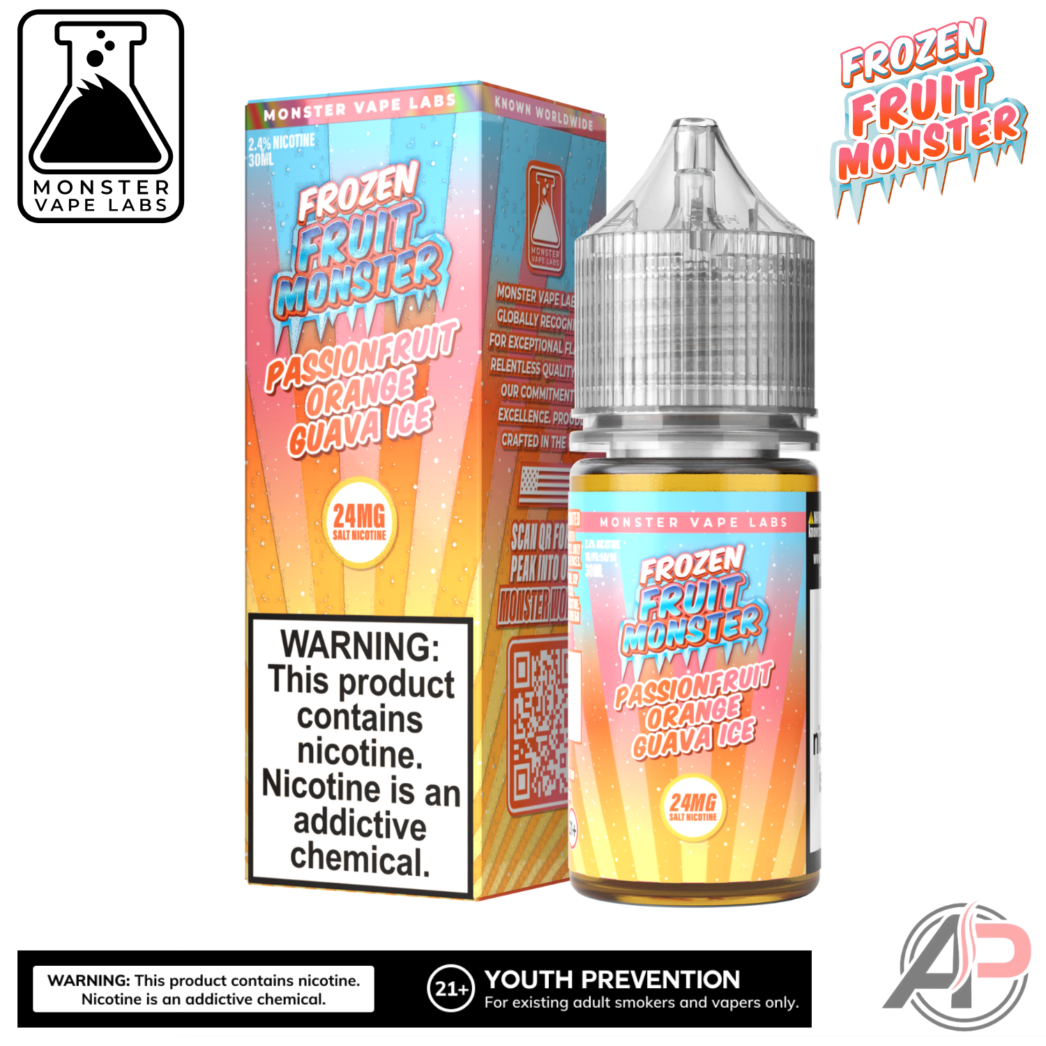 Passionfruit Orange Guava Ice E-Liquid By Frozen Fruit Monster Vape Labs 100mL