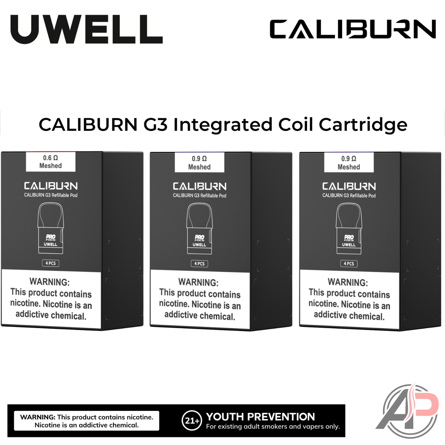 Uwell Caliburn G3 Replacement Pods 4 Pack