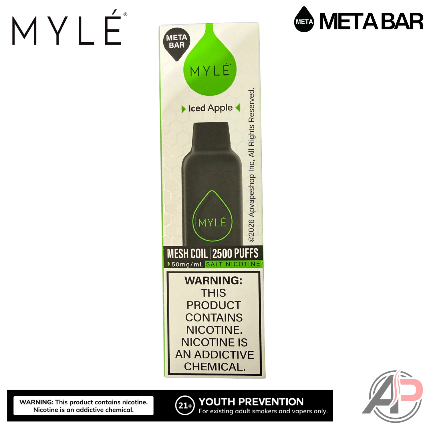 Myle Meta Bar Vape 2500 Puffs Vape Disposable Device