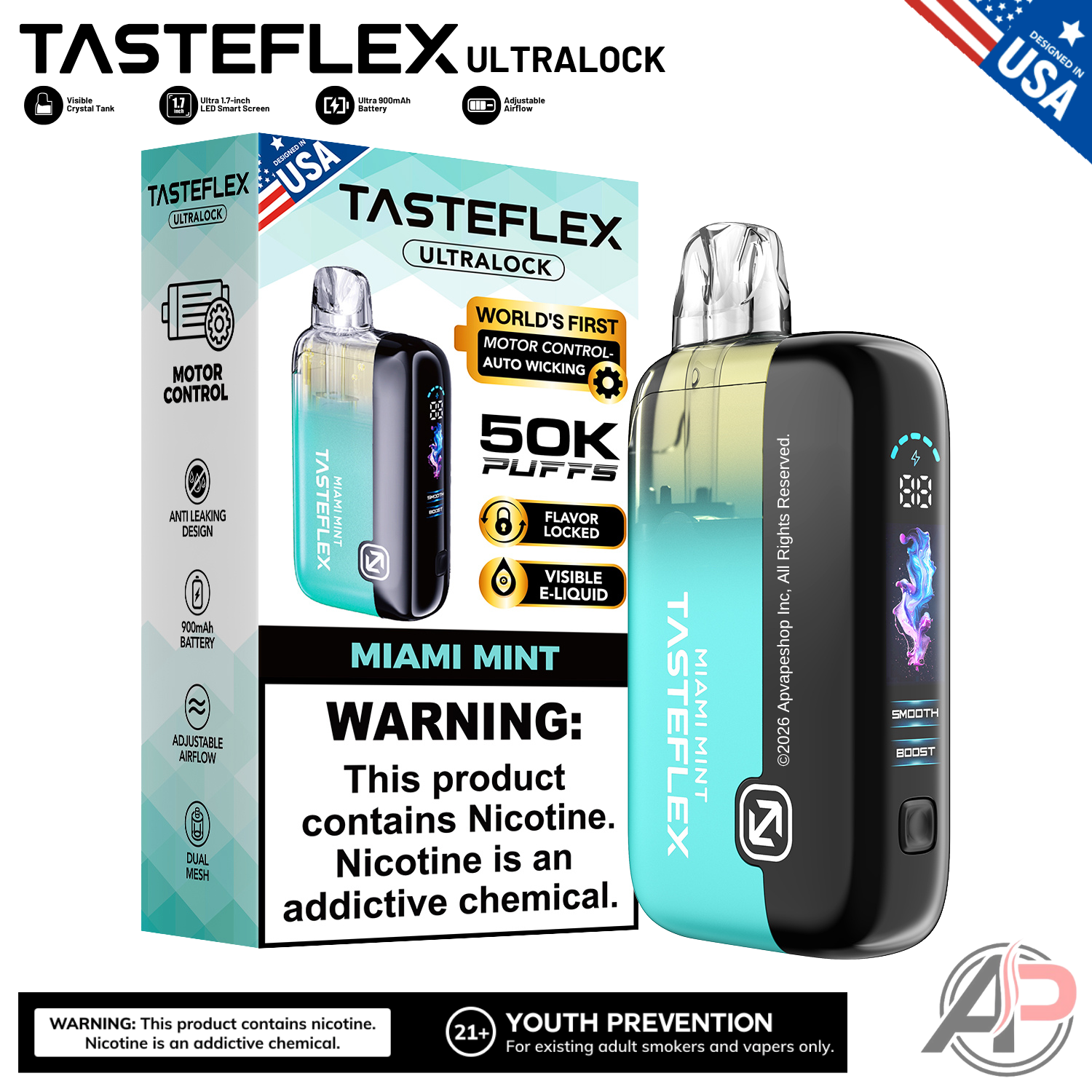 Tasteflex Ultralock 50000 Puffs Disposable Vape Device