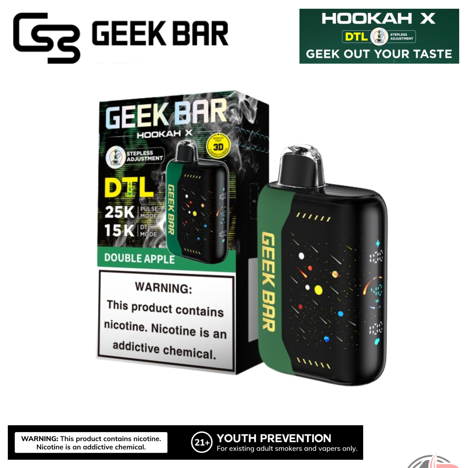 Geek Bar Hookah X 25,000 Puffs Disposable Vape Device