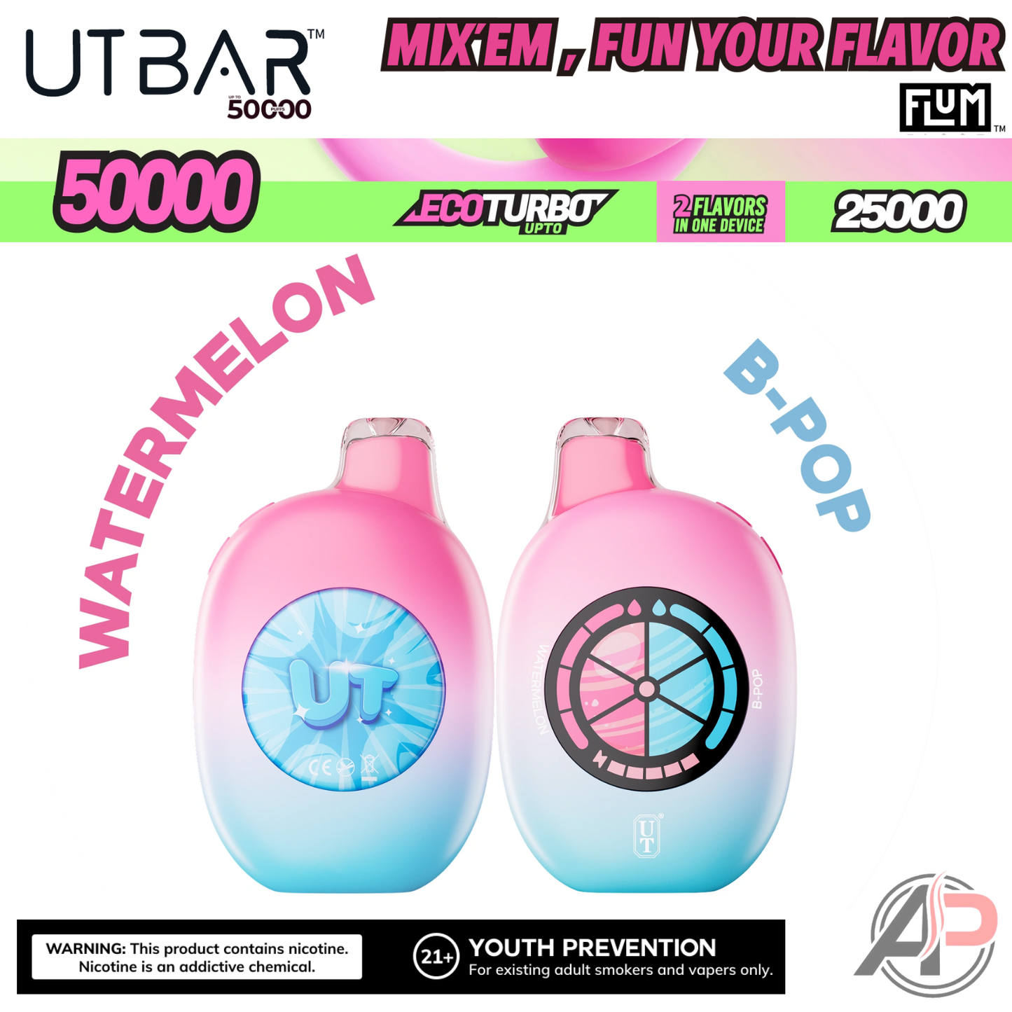 Flum UT Bar 50000 Puffs Disposable Vape Device