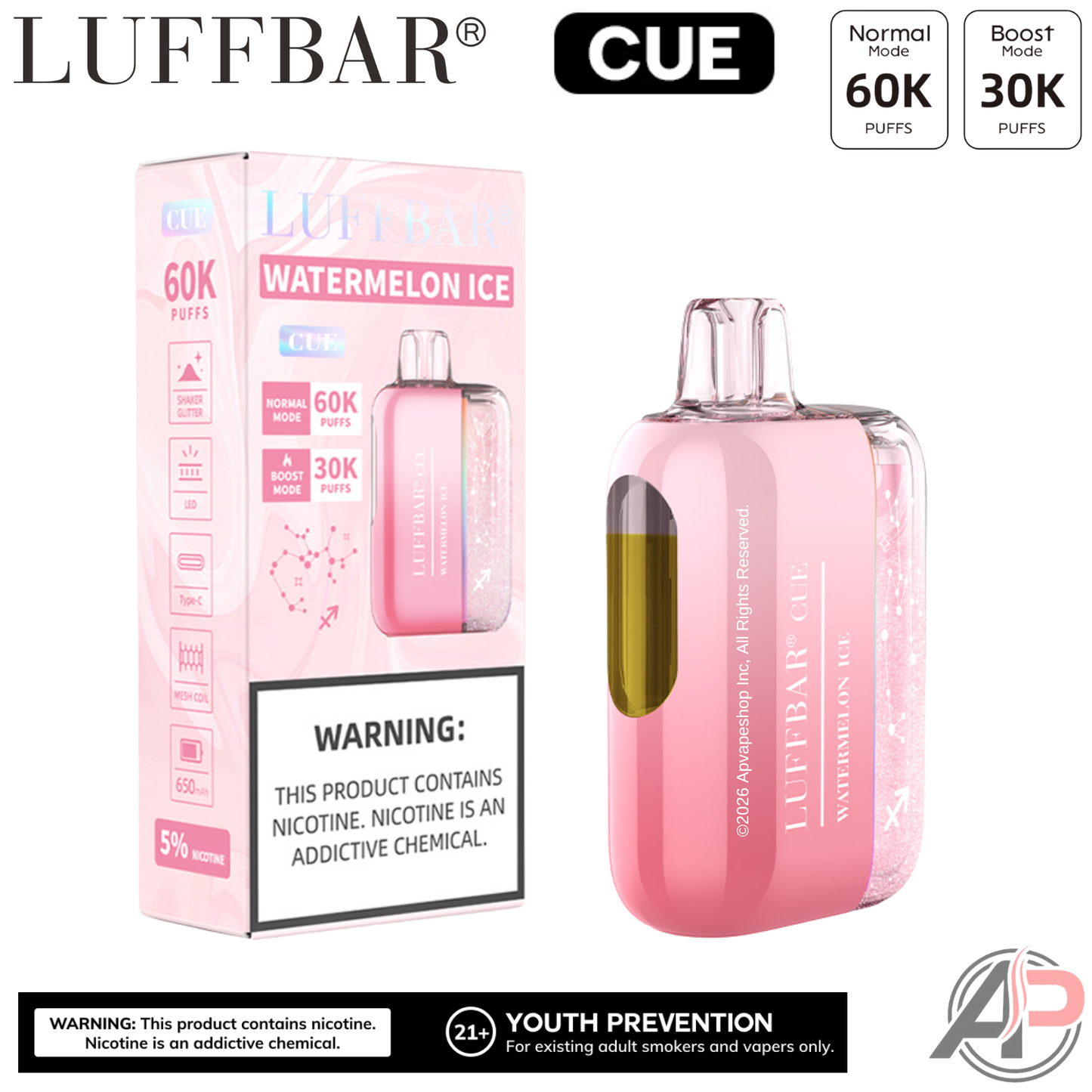 LuffBar Cue 60,000 Puffs Disposable Vape Device