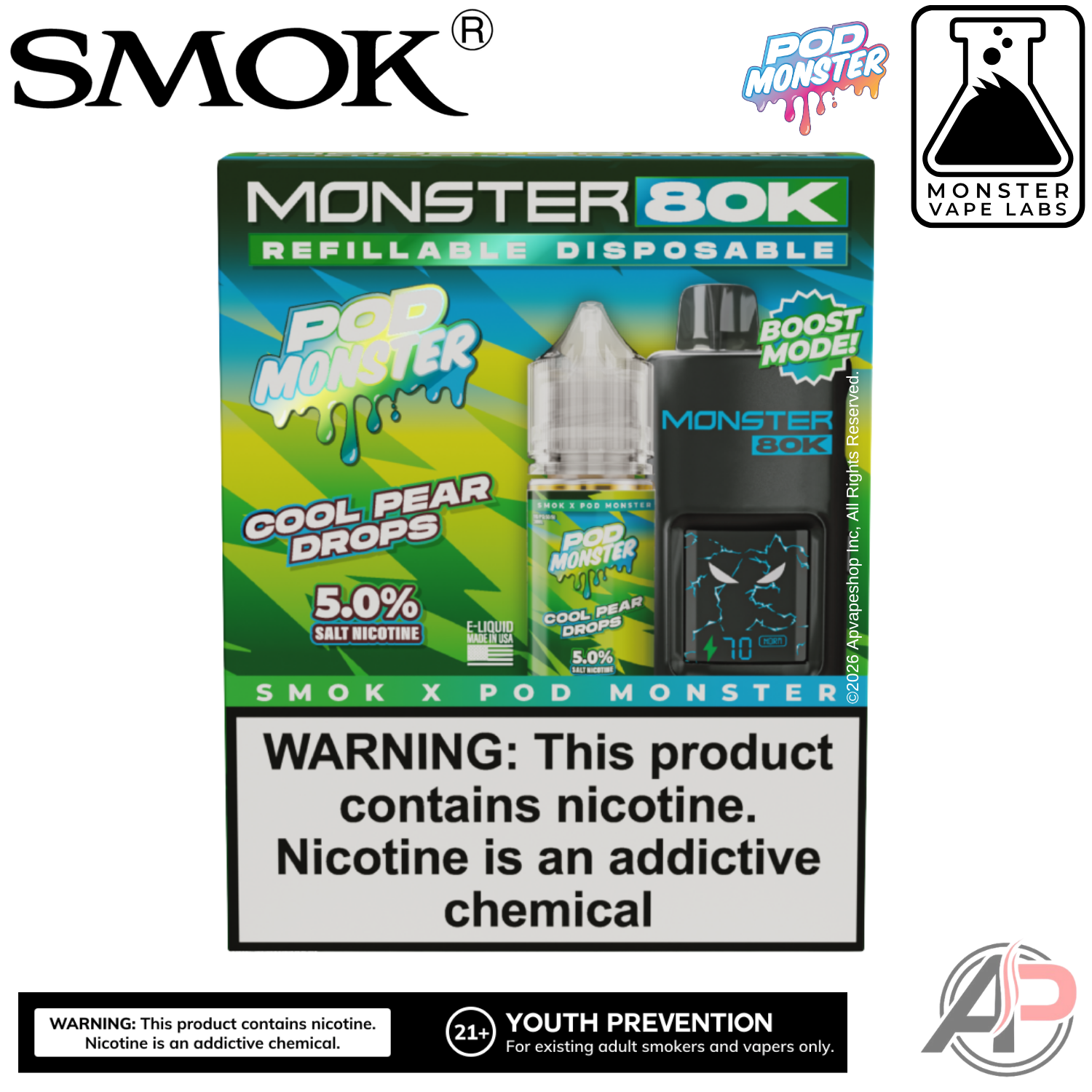 Smok Monster 80k Puffs Refillable Disposable Vape Device