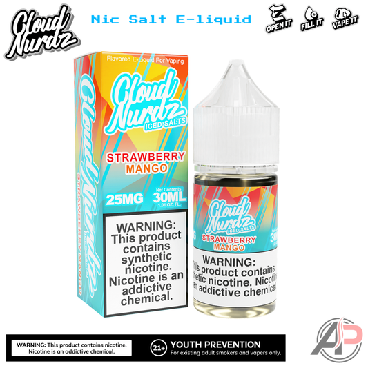 Cloud Nurdz Strawberry Mango Iced E-Liquid 100mL