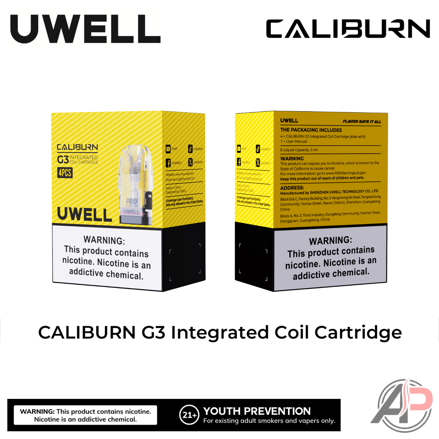 Uwell Caliburn G3 Replacement Pods 4 Pack