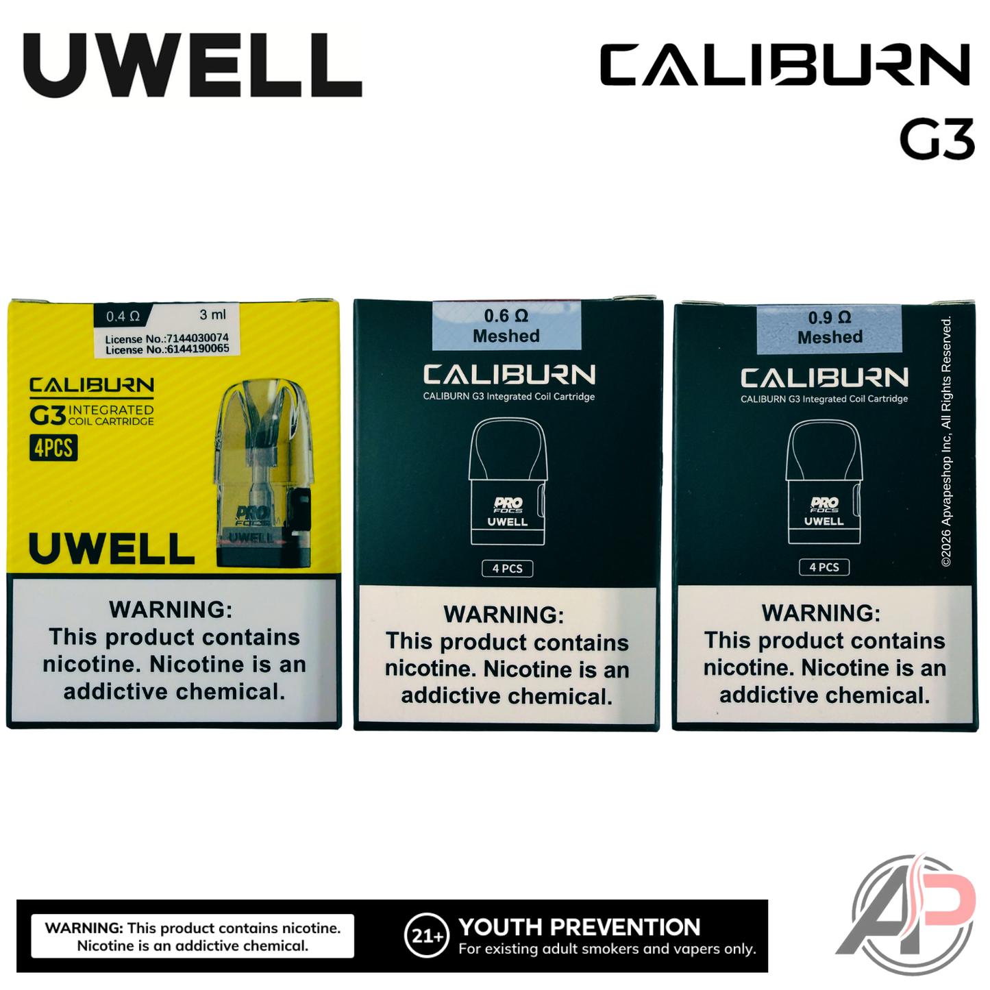 Uwell Caliburn G3 Replacement Pods 4 Pack