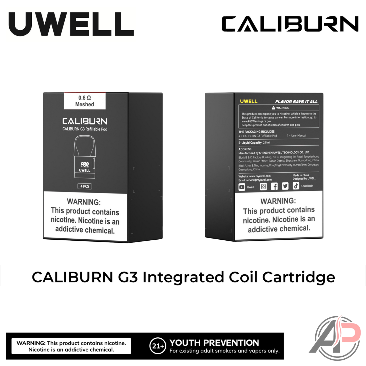 Uwell Caliburn G3 Replacement Pods 4 Pack