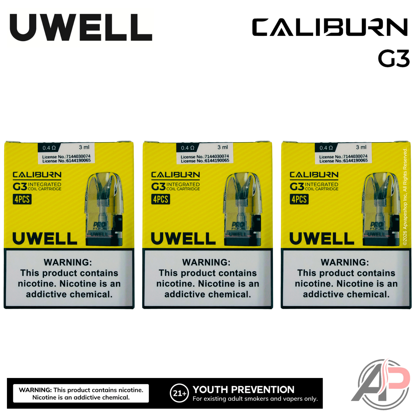 Uwell Caliburn G3 Replacement Pods 4 Pack