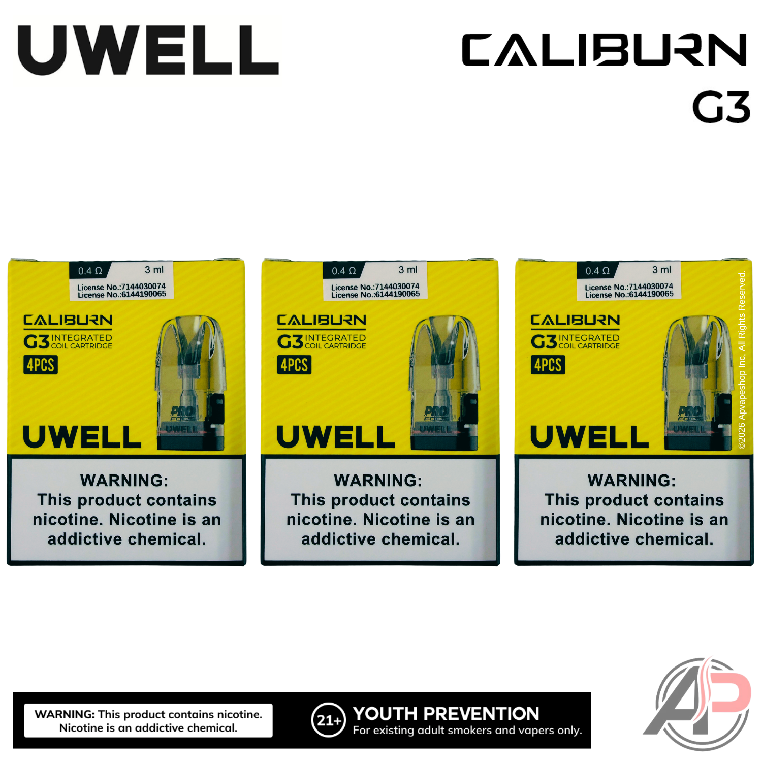 Uwell Caliburn G3 Replacement Pods 4 Pack