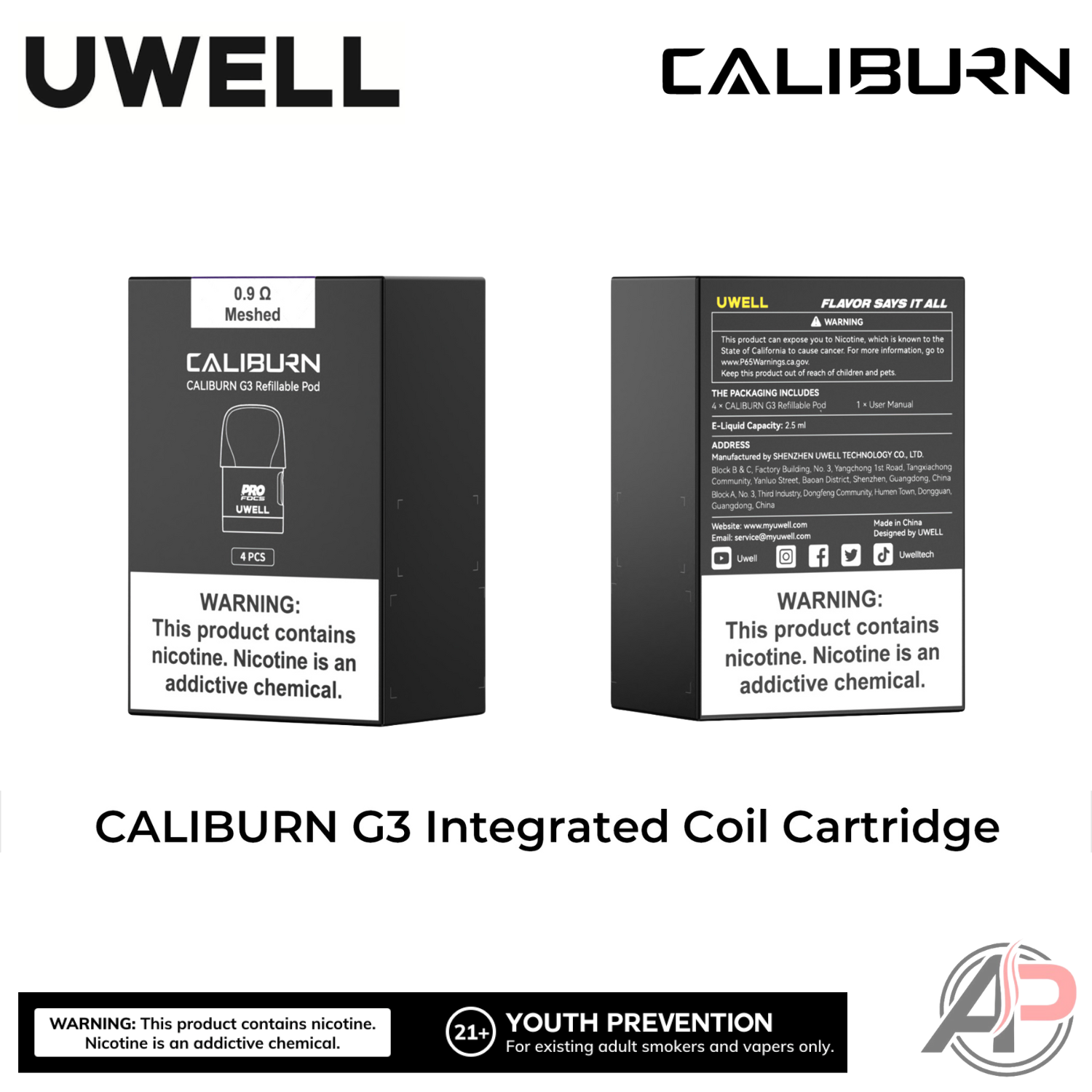 Uwell Caliburn G3 Replacement Pods 4 Pack