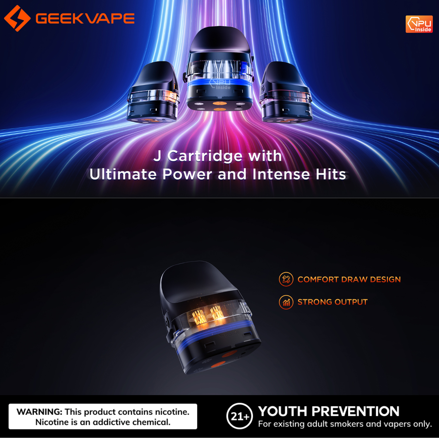 Geek Vape J Replacement Pod Cartridges 2 Pack Apvs Geek Vape J Replacement Pod Cartridges 2 Pack Apvs