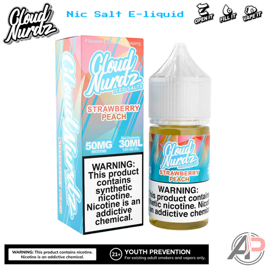 Cloud Nurdz Strawberry Peach Iced E-Liquid 100mL