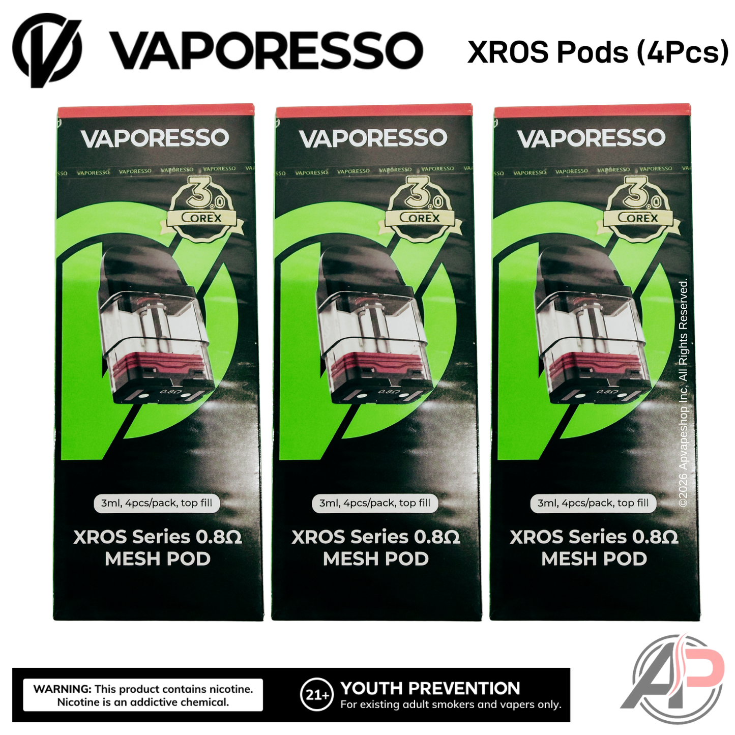 Vaporesso Xros Replacement Pods 4 Pack | Vape Pod System Apvs Vaporesso Xros Replacement Pods 4 Pack | Vape Pod System Apvs